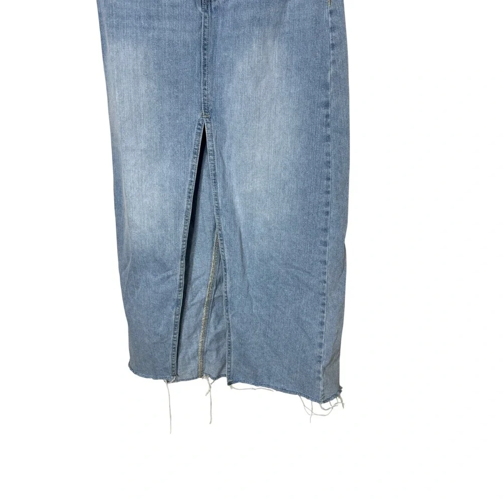 RSQ Women's Blue‎ Denim Maxi Skirt High Rise Slit Size 24
